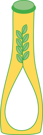 Olive oil is an all-time favorite when it comes to kitchen decor.  This design will be perfect on table linens, area rugs, wall decor and more.のイラスト素材