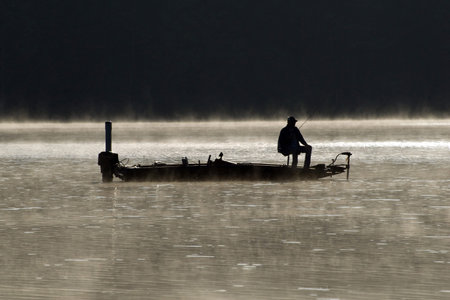Early morning fishingの写真素材