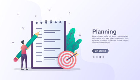 Planning business illustration concept with characterのイラスト素材