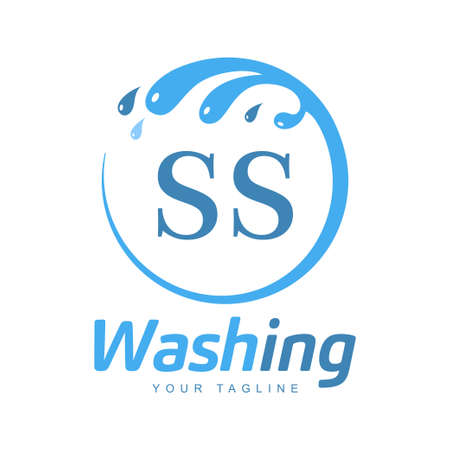 SS Letter Design with Wash Logo. Modern Letter Logo Design in Water Wave iconのイラスト素材