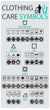 Clothing Care Symbols Icon setのイラスト素材