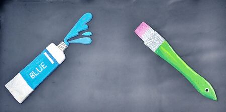 Paint brush backgroundの写真素材