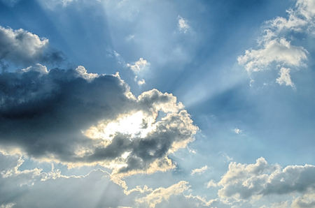 Sky with cloud and sun lightの写真素材