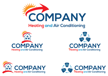 Air conditioning business logo or icon, vector file easy to edit.のイラスト素材