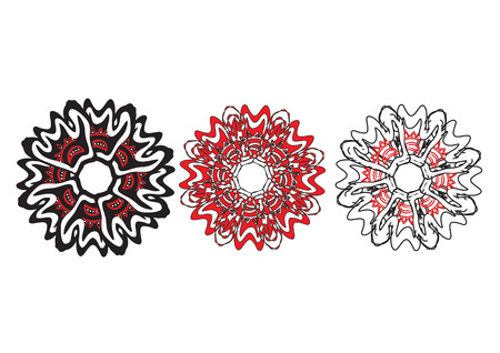 Decorative floral pattern motif, easy to edit color the vector file.のイラスト素材