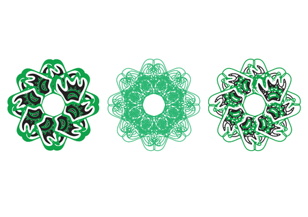 Decorative floral pattern motif, easy to edit color the vector file.のイラスト素材