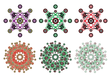 Decorative floral pattern motif, easy to edit color the vector file.のイラスト素材