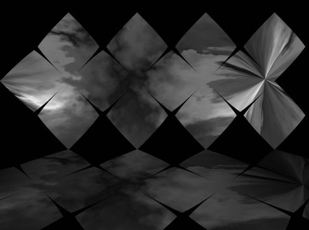 abstract background with black and white geometric shapes. 3d renderの写真素材