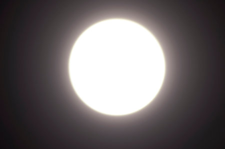 Sun eclipse in the night sky. Close-up of the sun.の写真素材