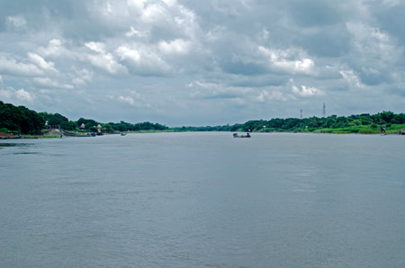 View of the Chao Phraya River in Bangkok, Thailand.の写真素材