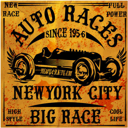 Retro Classic Car Vintage Graphic Designのイラスト素材