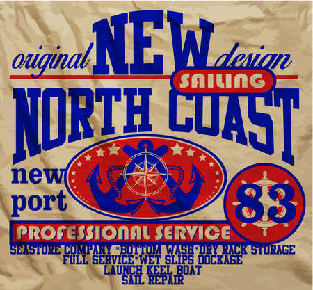 Sail Yacht Club Man T shirt Graphic Vector Designのイラスト素材