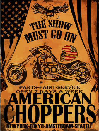 Vintage Motorcycle T-shirt Graphicのイラスト素材