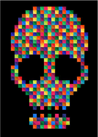 T-shirt Graphics/skull vector/skull illustration/evil skull/concert posters/rock and roll themed graphic/T-shirt graphics for textile/Black grunge vector skull/Human skull on isolated white backgroundのイラスト素材