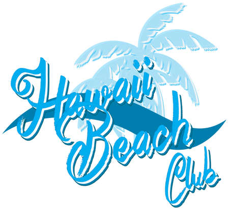 Hawaii beach typography, t-shirt graphics, vectors, surf , sportのイラスト素材