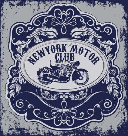 Vintage Motorcycle vector Set.skull riders motorbike vector setのイラスト素材