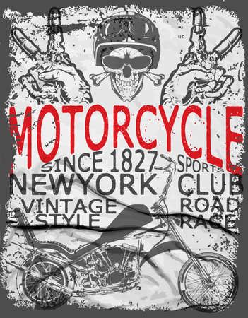 Vintage retro illustration typography t-shirt printing motorcycle tee designのイラスト素材