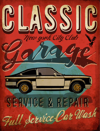 Classic Garage - Vector Tee Graphic Designのイラスト素材