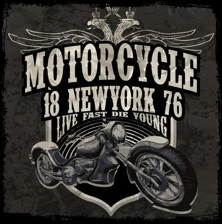 Motorcycle typography vintage motor t-shirt graphicsのイラスト素材