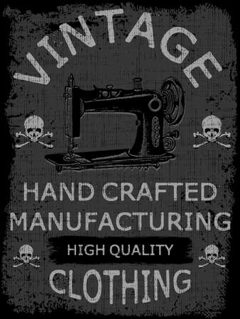 typography poster with vintage sewing machine. For sewing studio ,T-shirts design or posters.のイラスト素材