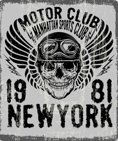 dead biker tee graphic designのイラスト素材