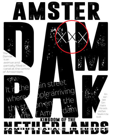 Athletic sport amsterdam typography, t-shirt graphics, vectorsのイラスト素材