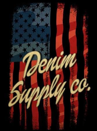 Vintage america denim typography, t-shirt graphics, vectorsのイラスト素材