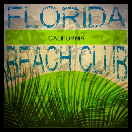 Summer tee graphic design florida californiaのイラスト素材
