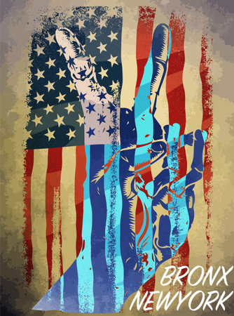 Vintage american flag typography; t-shirt graphics; vectorsのイラスト素材