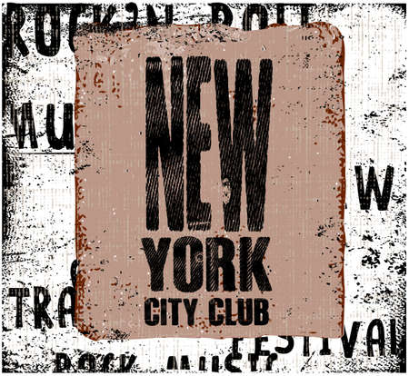 New York City. Vintage design. Grunge background. Typography, t-shirt graphics, poster, printのイラスト素材