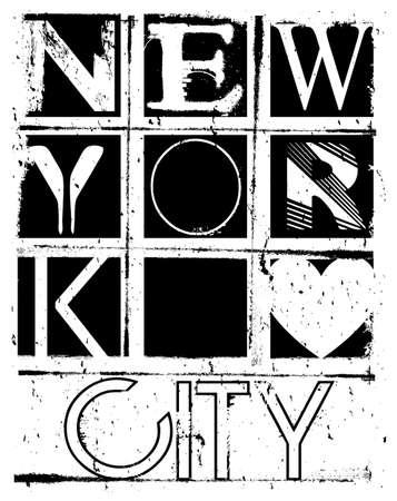 New york city typography; t-shirt graphics; vectorsのイラスト素材