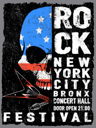 vintage rock and roll typographic for t-shirt; tee design; poster; vector illustrationのイラスト素材