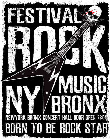 Rock poster, vintage rock and roll typographic for t-shirt; tee design; poster; vector illustrationのイラスト素材