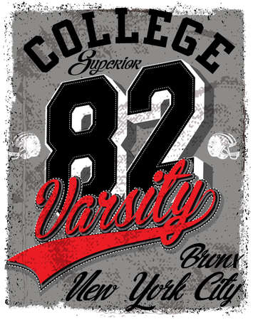 Athletic Dept. New york; Varsity Sport vector print and varsity. For t-shirt or other uses in vector.T shirt graphicのイラスト素材