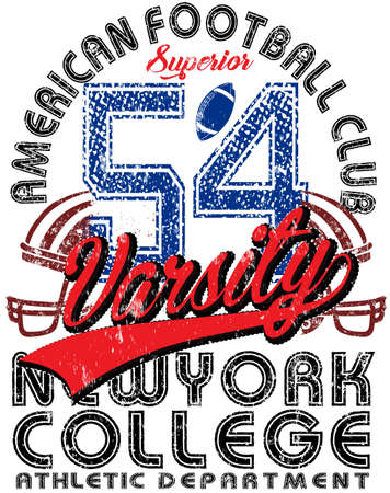 American football Vintage vector print for boy sportswear in customのイラスト素材