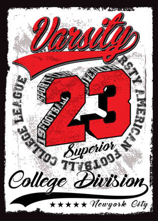 Athletic Dept. New york; Varsity Sport vector print and varsity. For t-shirt or other uses in vector.T shirt graphicのイラスト素材