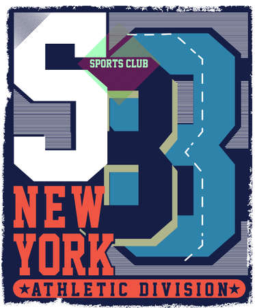 New york Varsity Sport vector print and varsity. For t-shirt or other uses in vector.T shirt graphicのイラスト素材