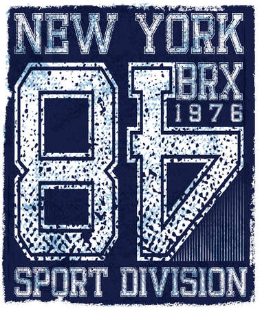 New york Varsity Sport vector print and varsity. For t-shirt or other uses in vector.T shirt graphicのイラスト素材