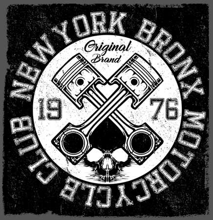 Vintage Motorcycle hand drawn vector tee graphic designのイラスト素材