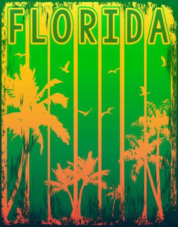 Florida summer tee graphic designのイラスト素材