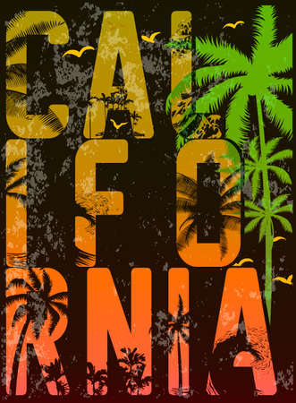 Summer beach vector background in retro styleのイラスト素材