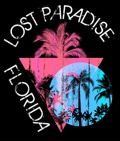 Summer beach vector background in retro styleのイラスト素材