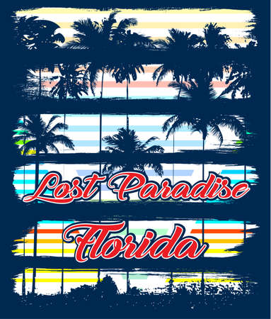 Florida summer tee graphic designのイラスト素材