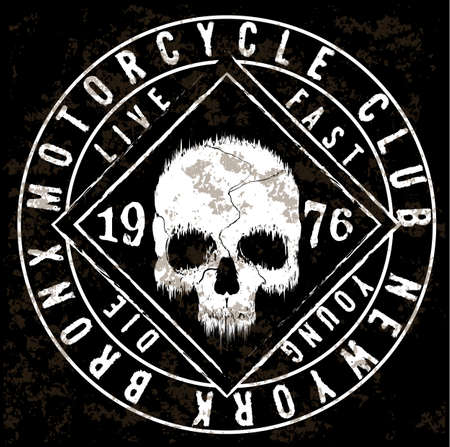 Motorcycle Poster Skull Tee Graphic Designのイラスト素材