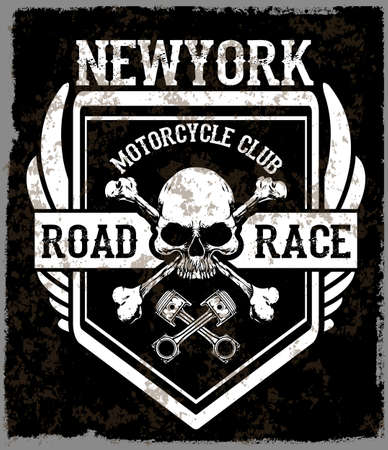 Motorcycle Poster Skull Tee Graphic Designのイラスト素材