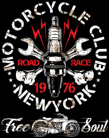 Motorcycle Poster Design Fashion Tee Graphicのイラスト素材
