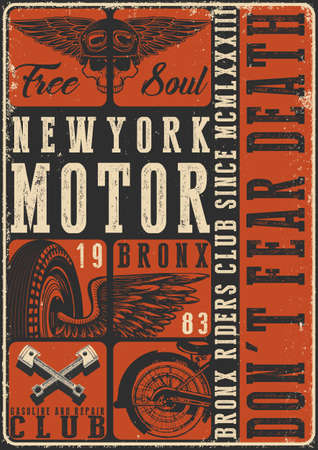 Motorcycle tee graphic designのイラスト素材