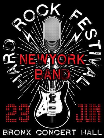 Artistic Hard Rock Music Posterのイラスト素材