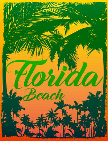 Summer beach vector pattern in retro styleのイラスト素材