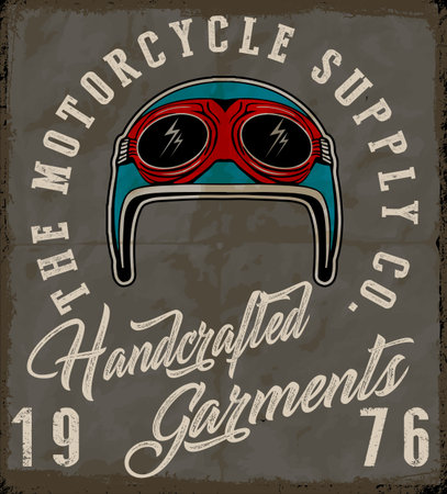 Motorcycle helmet label t-shirt designのイラスト素材